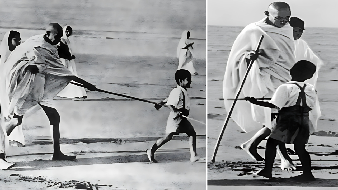 The Boy With Mahatma Gandhi in The Rare Photo is Kanu