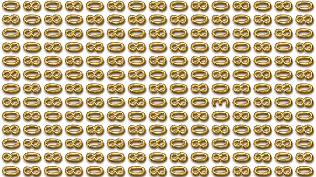 Optical Illusion Eye Test: In the sea filled with golden equal numbers, find out the hidden ‘3’