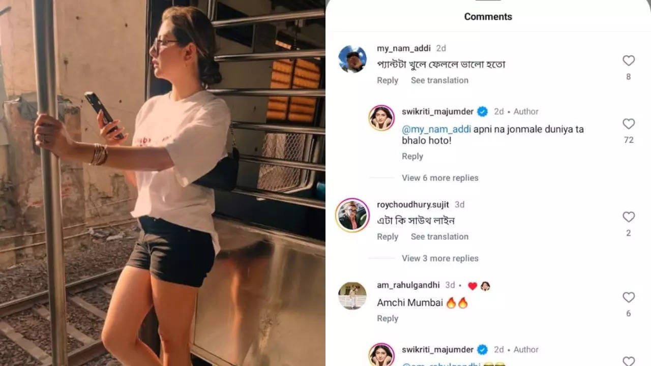 swikriti majumder tollywood actress swikriti  posted a picture wearing hot pant and shirt in local train gone viral