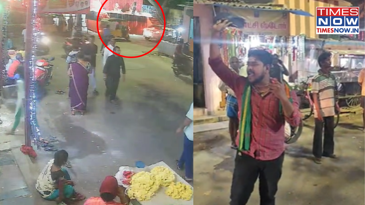 ntk party worker hits social reformer periyar's statue in chennai with slipper - watch