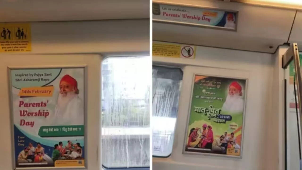 'how can...': man flags posters featuring rape convict asaram bapu in delhi metro, dmrc acts