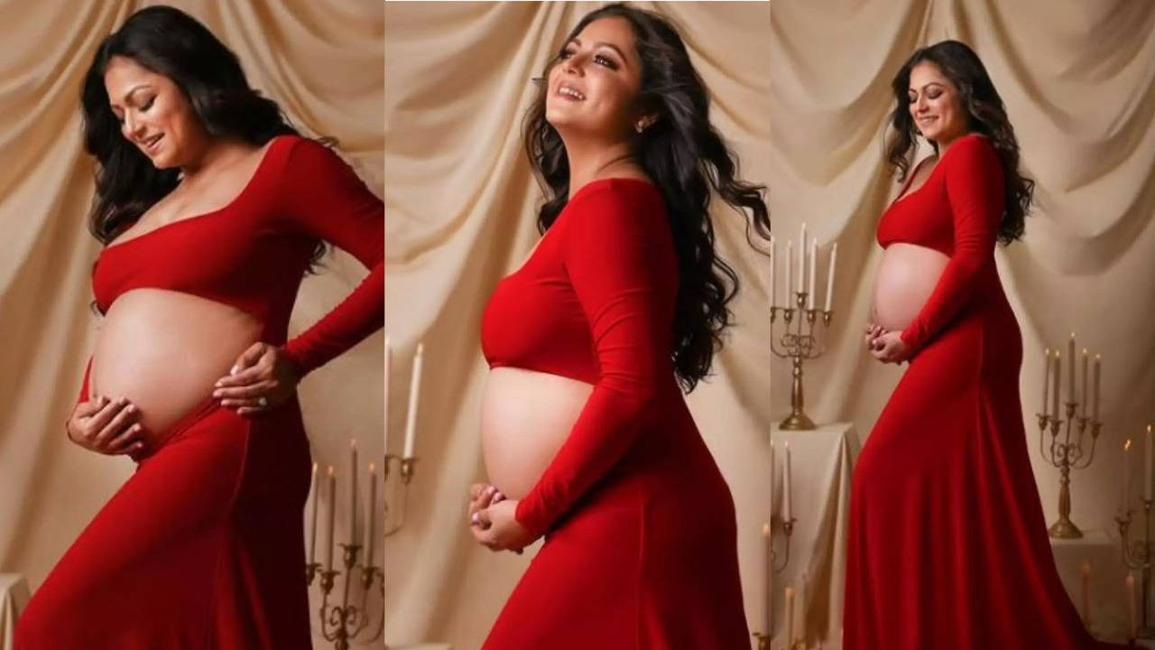 New Mom Drashti Dhami Stuns In Red As She Flaunts Her Baby Bump, Actress Shares Pictures From Her Maternity Shoot