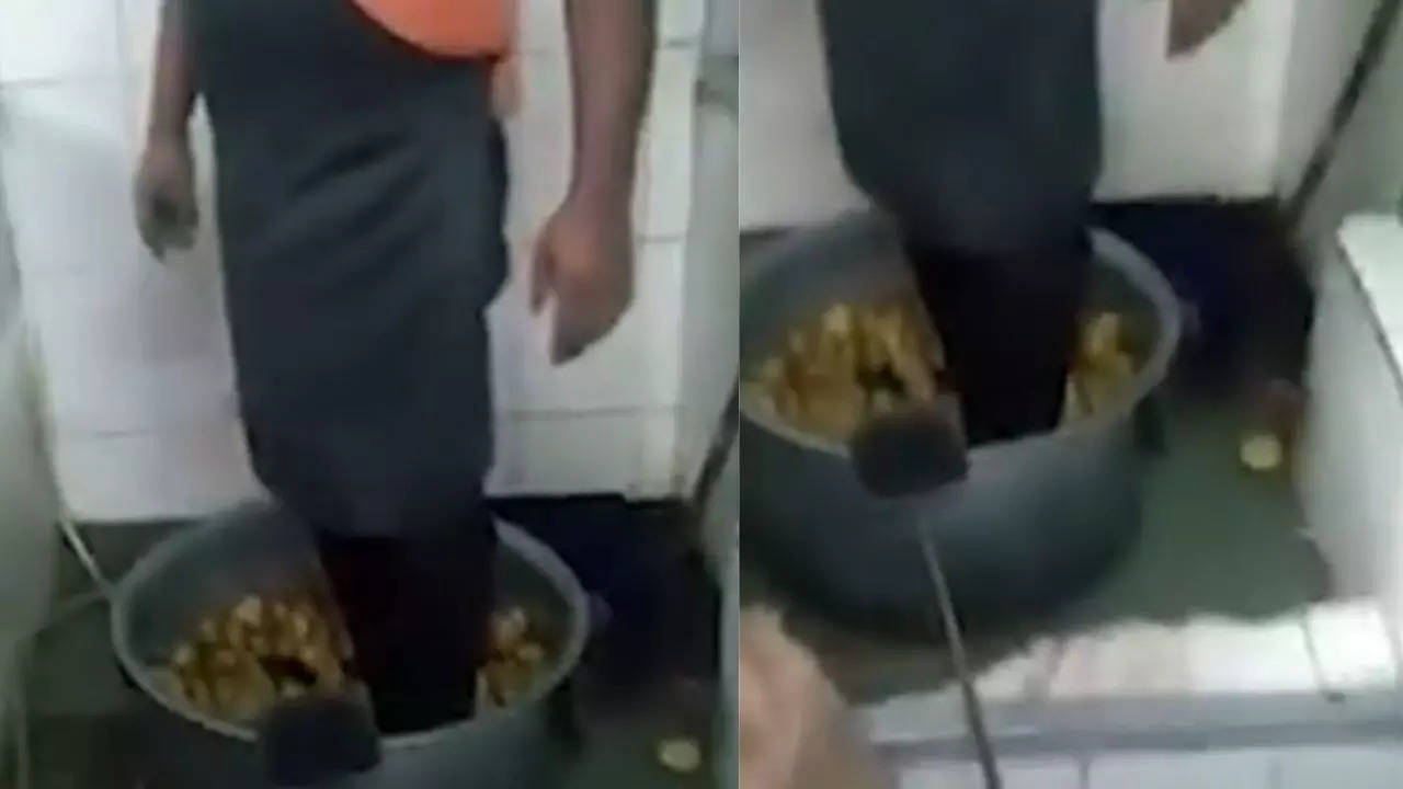 Man Seen Mashing Potatoes With Feet