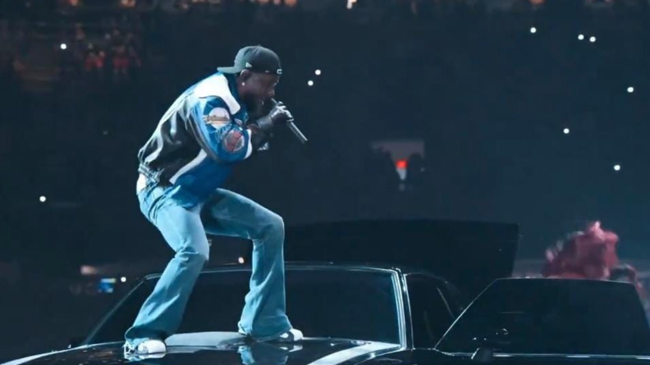 Kendrick Lamar at Super Bowl half-time show