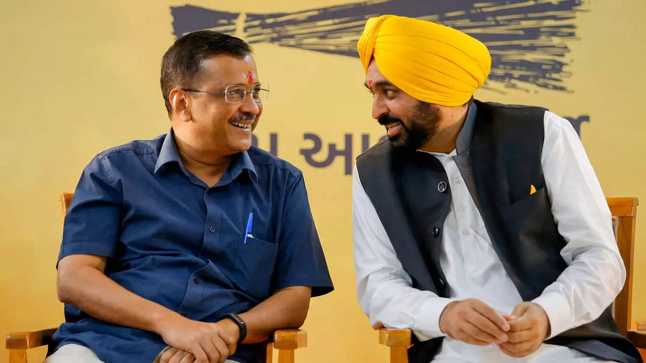 aap in turmoil? arvind kejriwal to meet bhagwant mann, punjab mlas amid bjp's 'crisis' claim