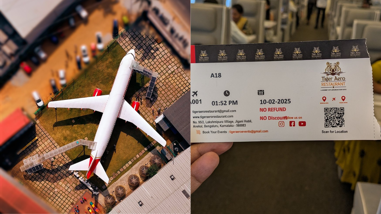 boarding pass to dinner? this bengaluru restaurant offers airplane dining! watch
