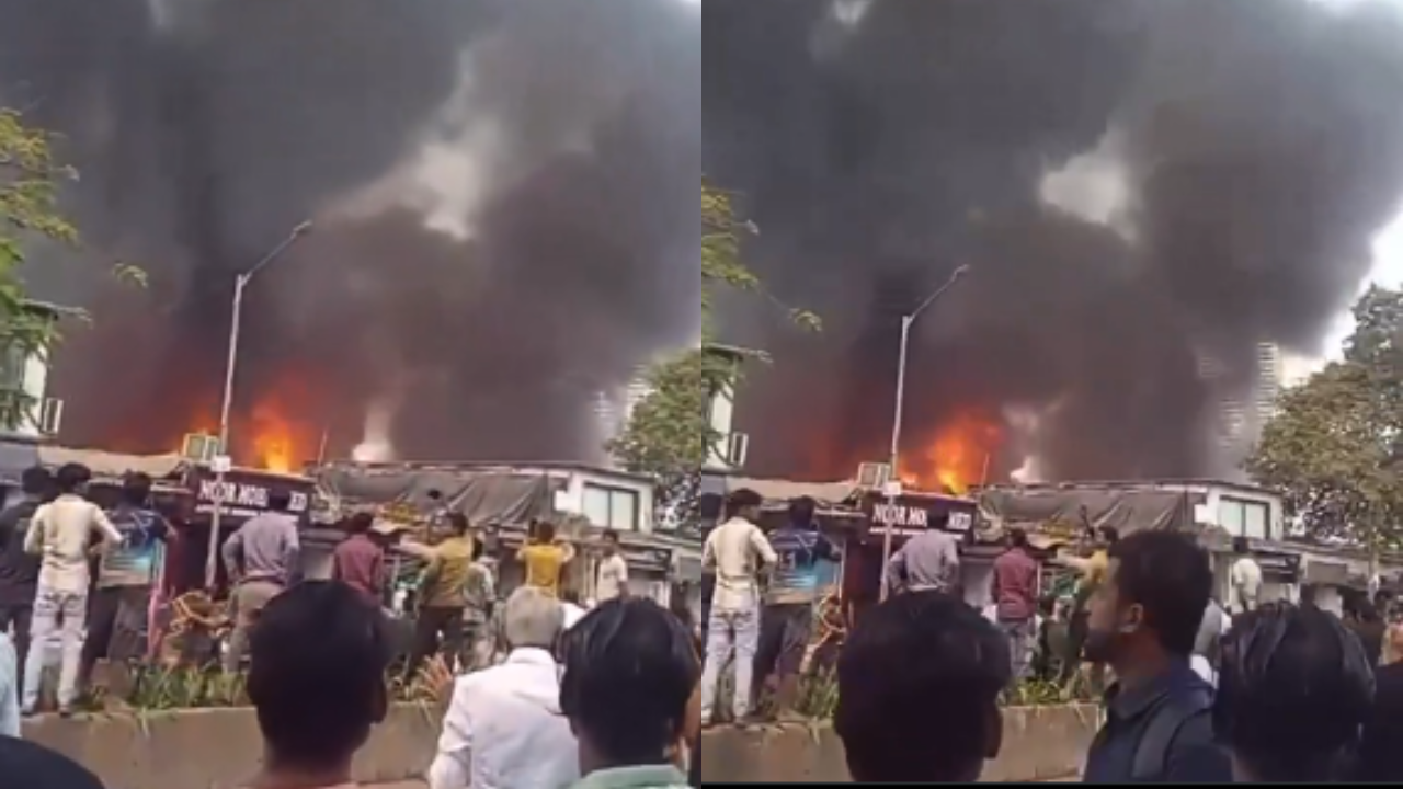 massive fire erupts at mumbai's oshiwara furniture market - watch