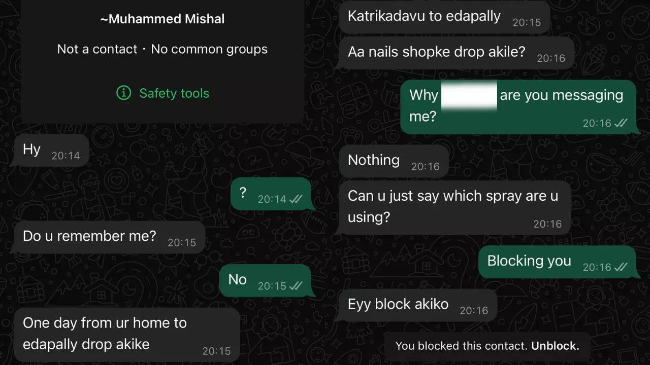 The passenger's conversation with her Uber driver before she blocked him. Smriti Kannan The passenger's conversation with her Uber driver before she blocked him. Smriti Kannan