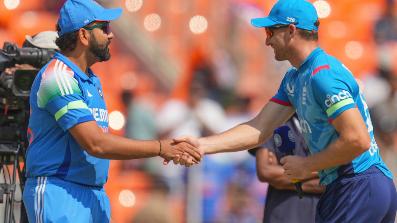 Rohit Sharma Jos Buttler India England ODI toss ap Rohit Sharma Jos Buttler India England ODI toss ap