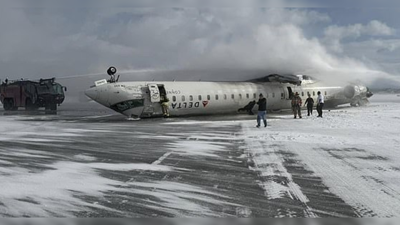 Delta Survivor Captures Evacuation From Upside Down Plane At Toronto