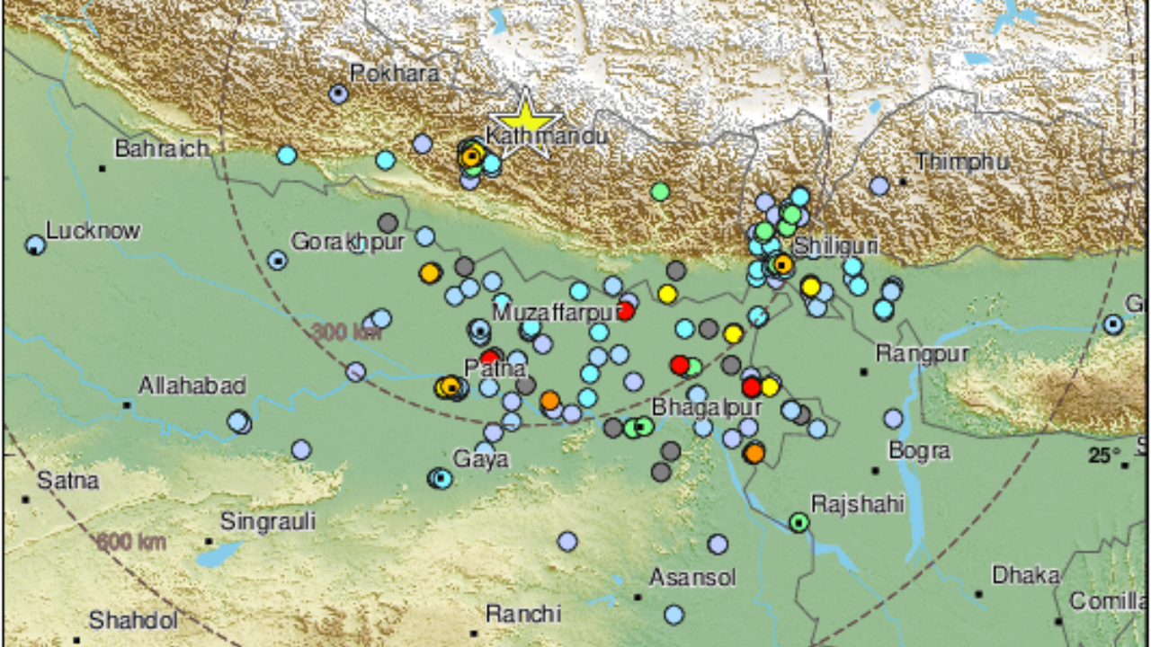 Earthquake tremors were felt in India, China and Nepal