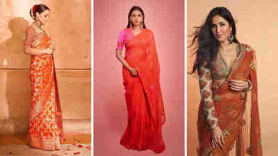 Chaitra Navratri 2025 Fashion: Day 1 Orange Saree Style Inspiration