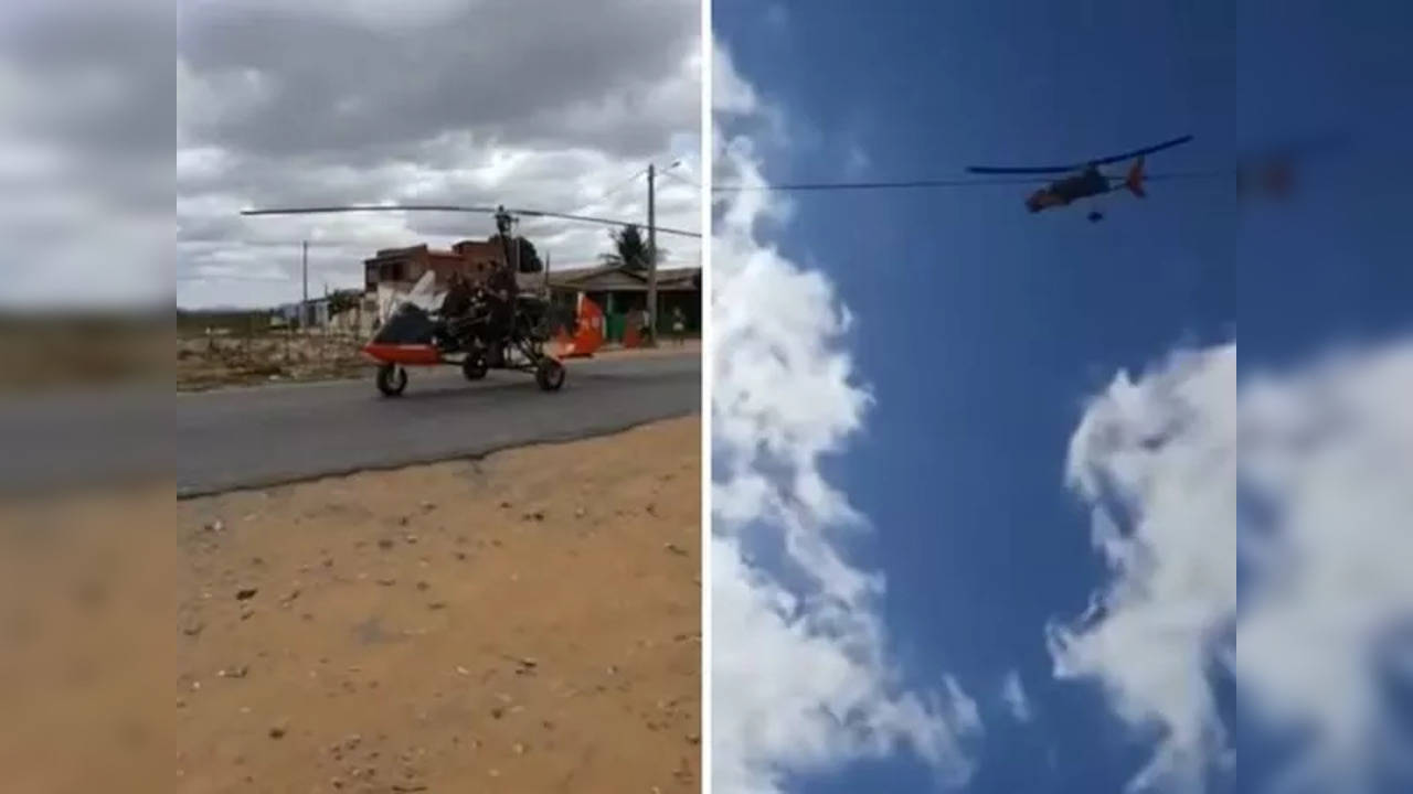 Man builds helicopter using discarded car parts