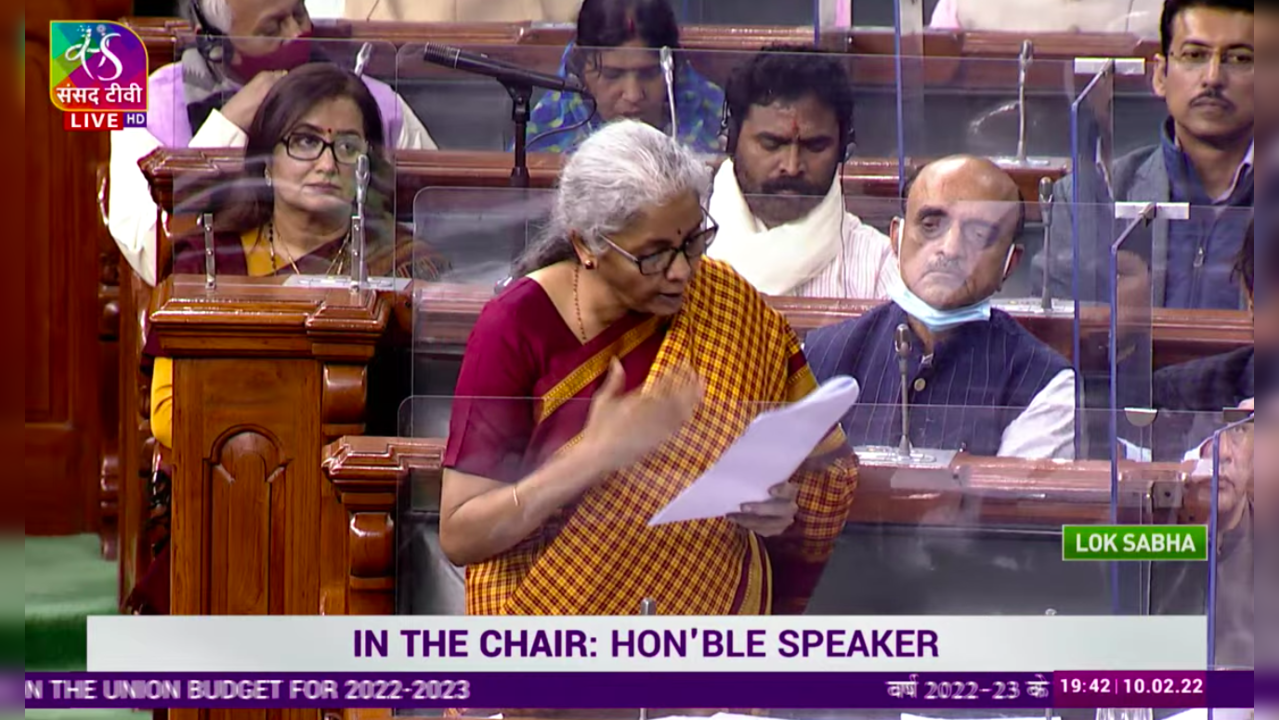 FM Nirmala Sitharaman in Rajya Sabha on Thursday, February 10, 2022