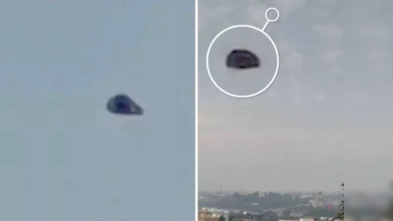Mysterious flying object hangs above Pak city