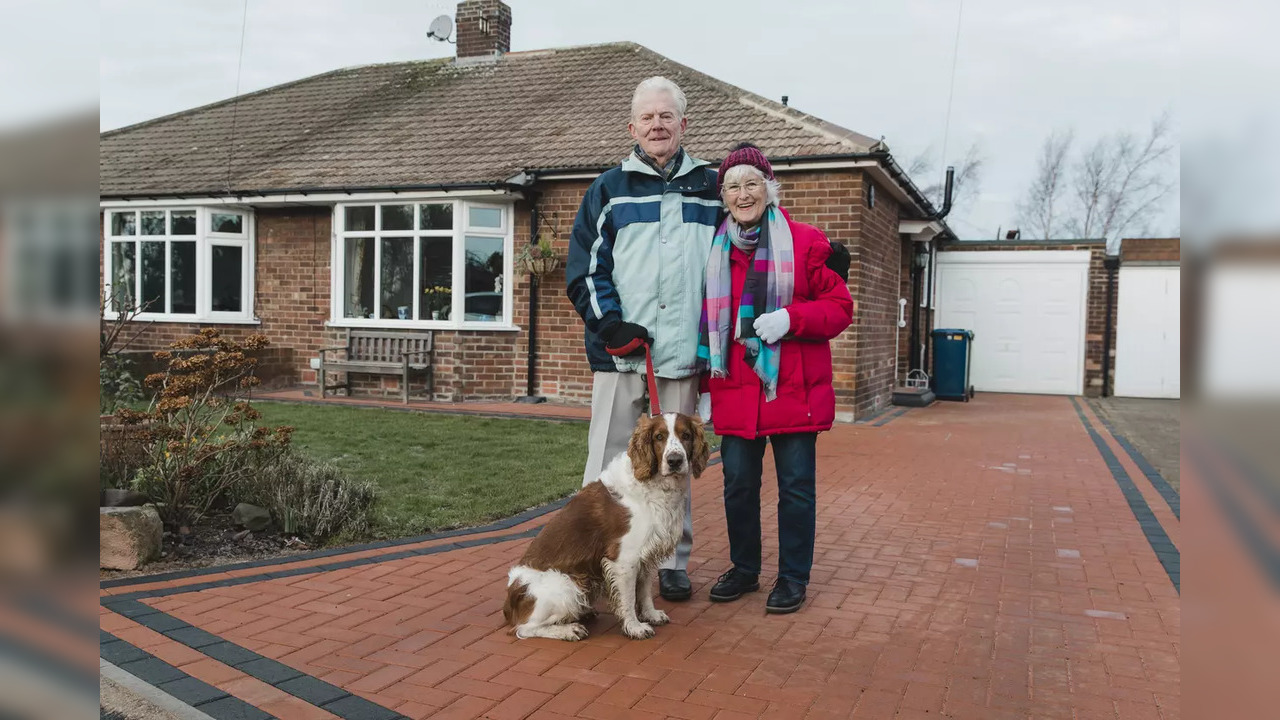 longevity dog ownership Old couple with pet canine depression heart attach health