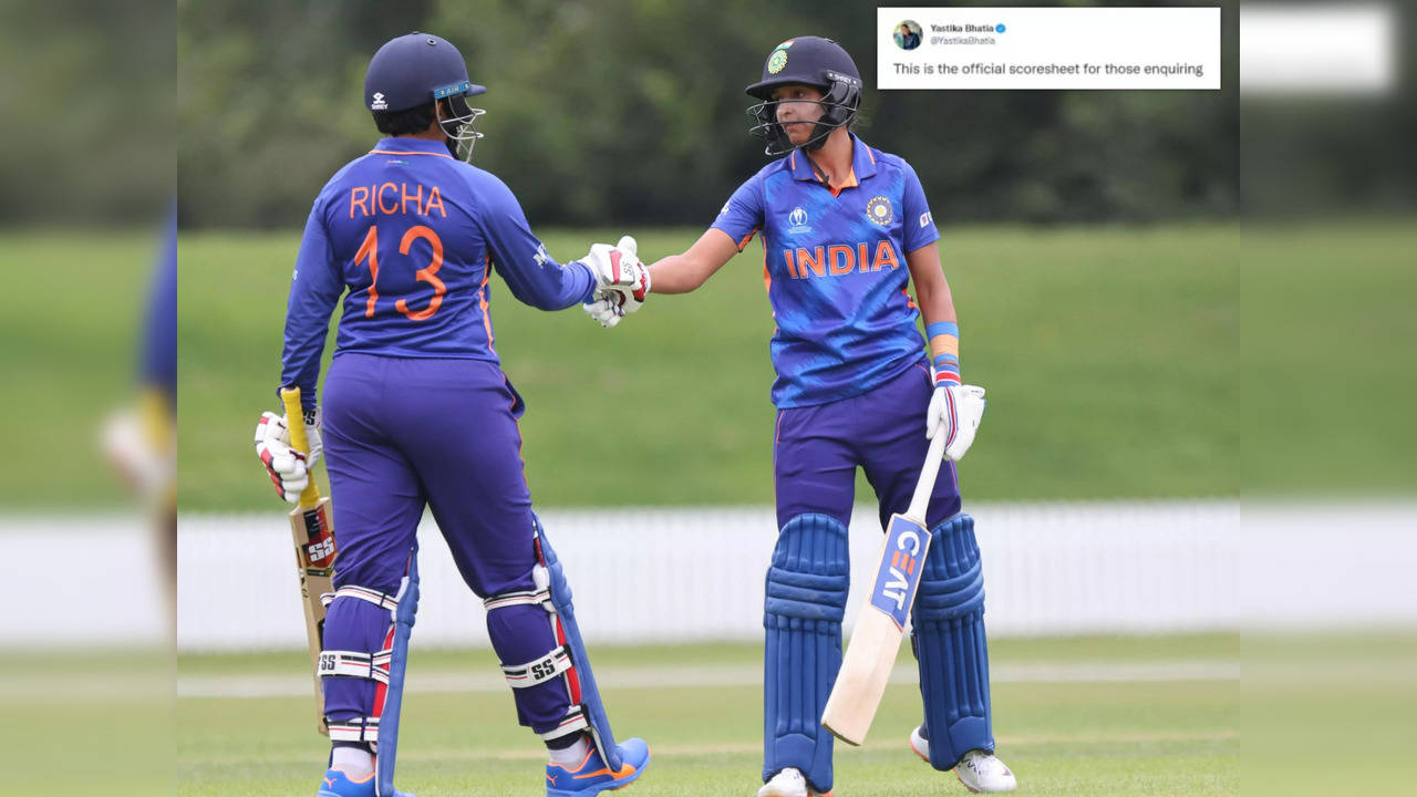 Yastika Bhatia tweet India vs South Africa Women WC warm up @ICC