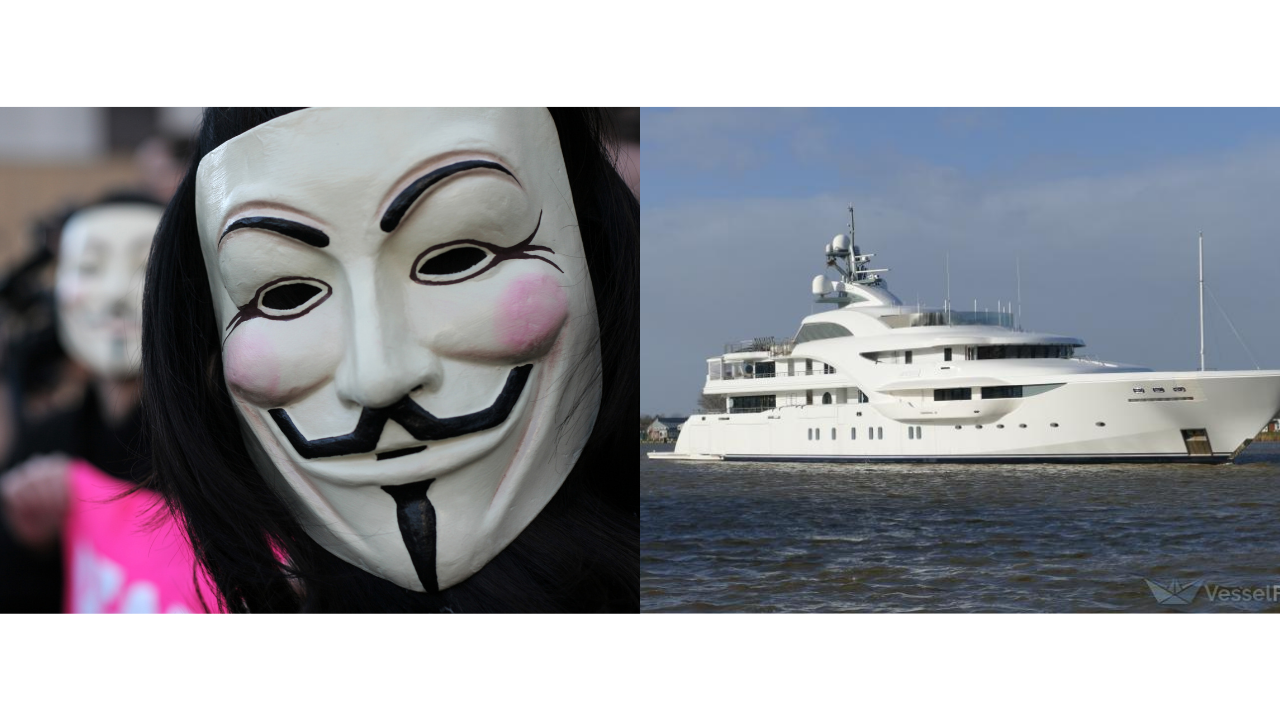 Anonymous rename Putin's £97 million yacht