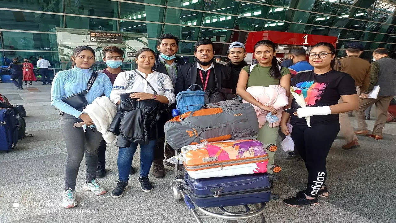 Assam students return from Ukraine in Delhi