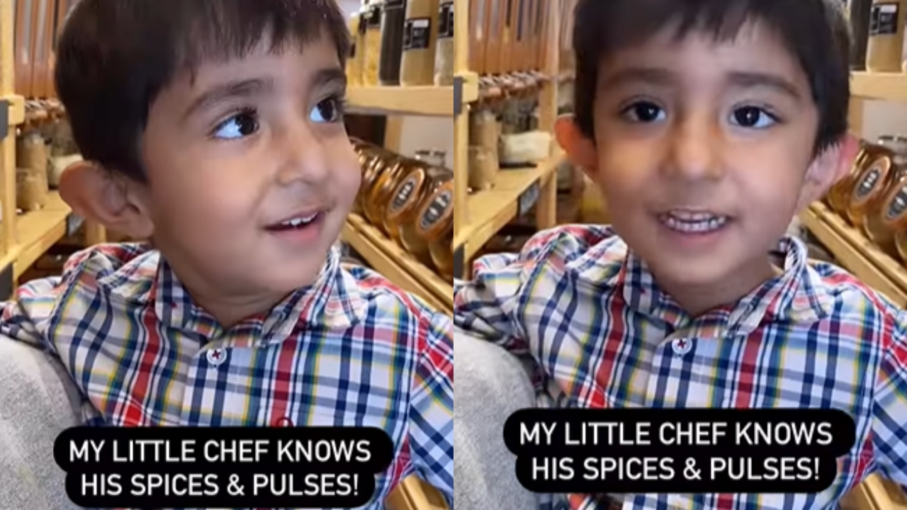 Toddler identifies spices and pulses