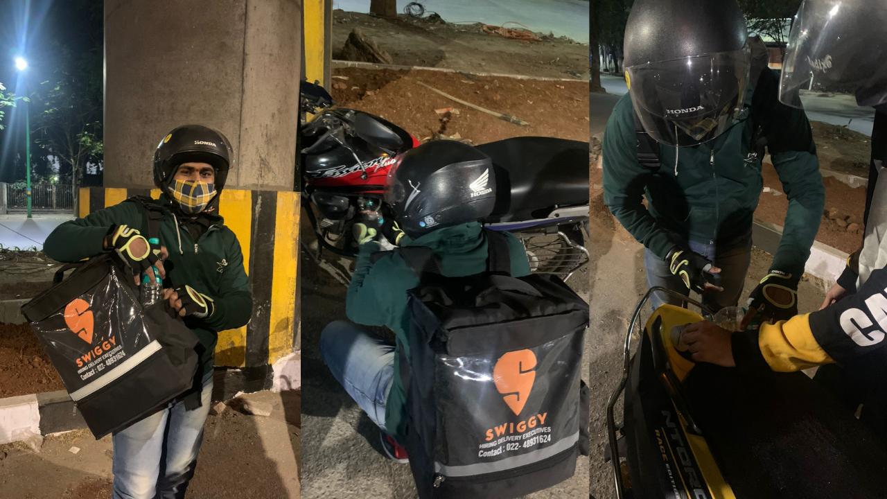 Swiggy delivery guy offers petrol to strangers stranded