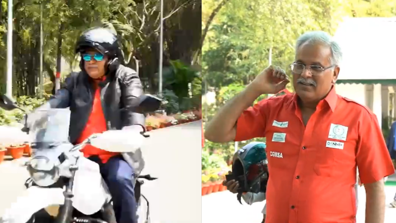 Chhattisgarh CM Bhupesh Baghel in biker avatar