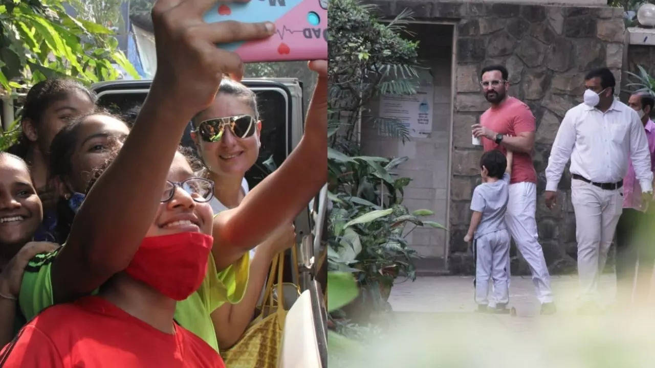 Kareena Kapoor steps out for Sunday outing with Taimur, Saif Ali Khan