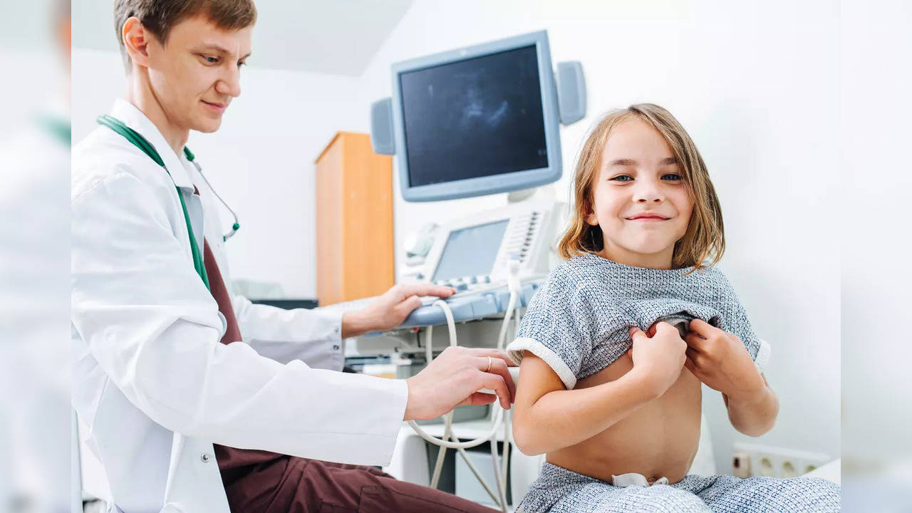 Small child undergoing medical check