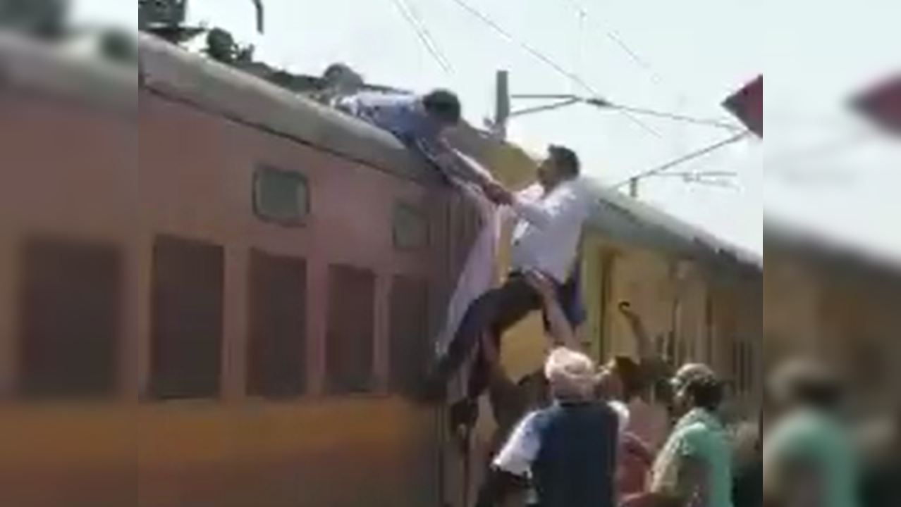 Prompt action of railway staff saves life of youth who climbed train's  engine