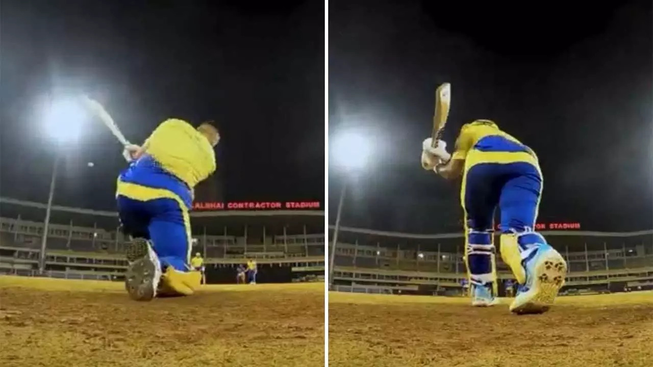 MS Dhoni, Robin Uthappa in CSK net session