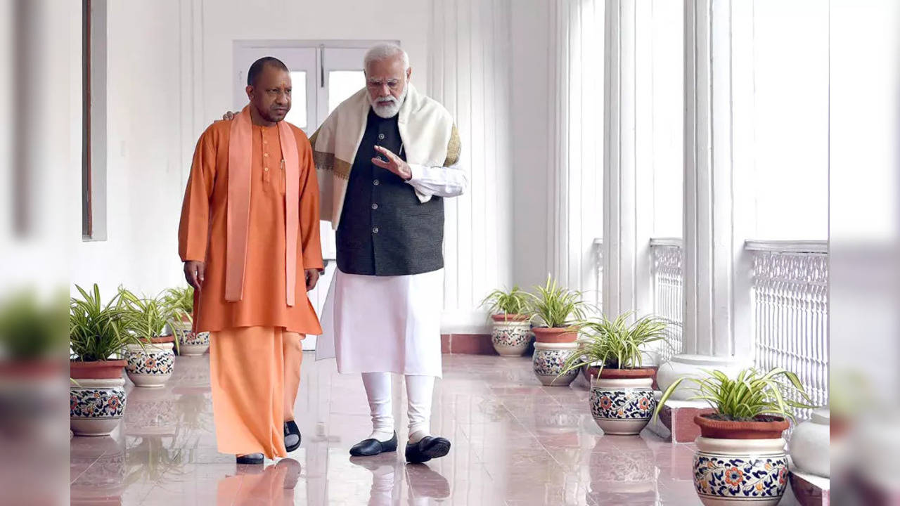 Yogi Adityanath with PM Narendra Modi