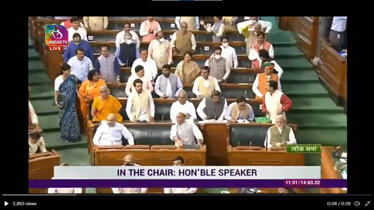 PM Narendra Modi receives a grand welcome in Lok Sabha