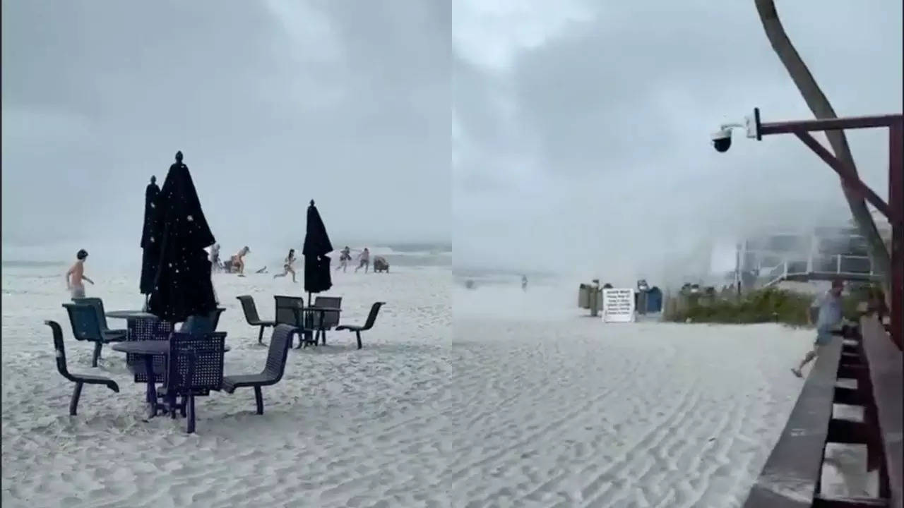 People scramble as waterspout makes landfall at Fort Myers beach