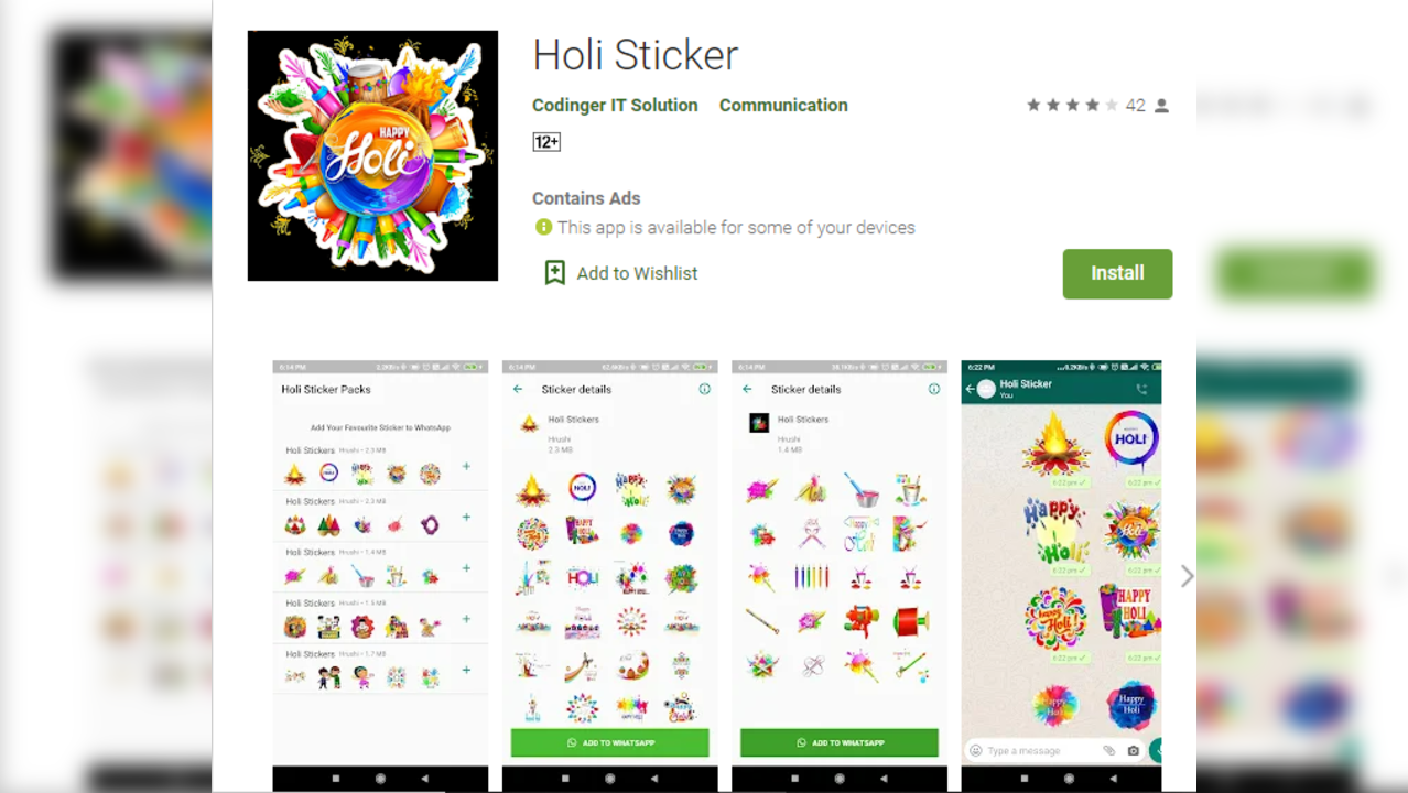 Holi stickers