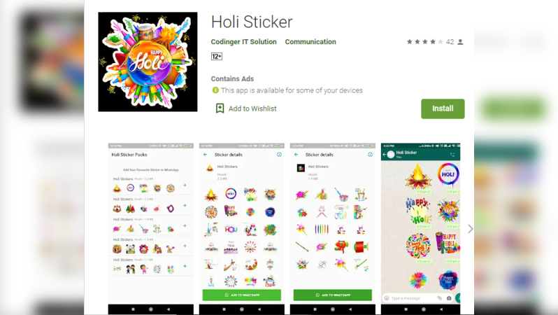 Holi stickers