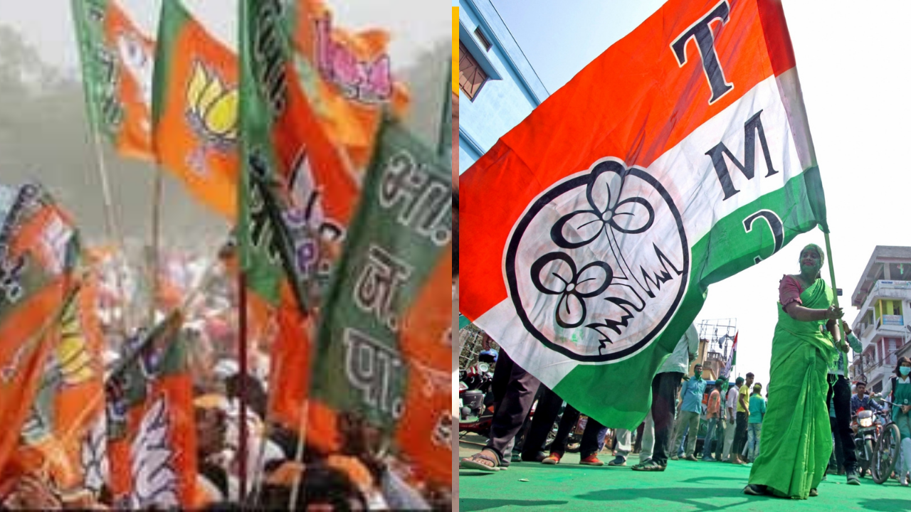 BJP and TMC flags