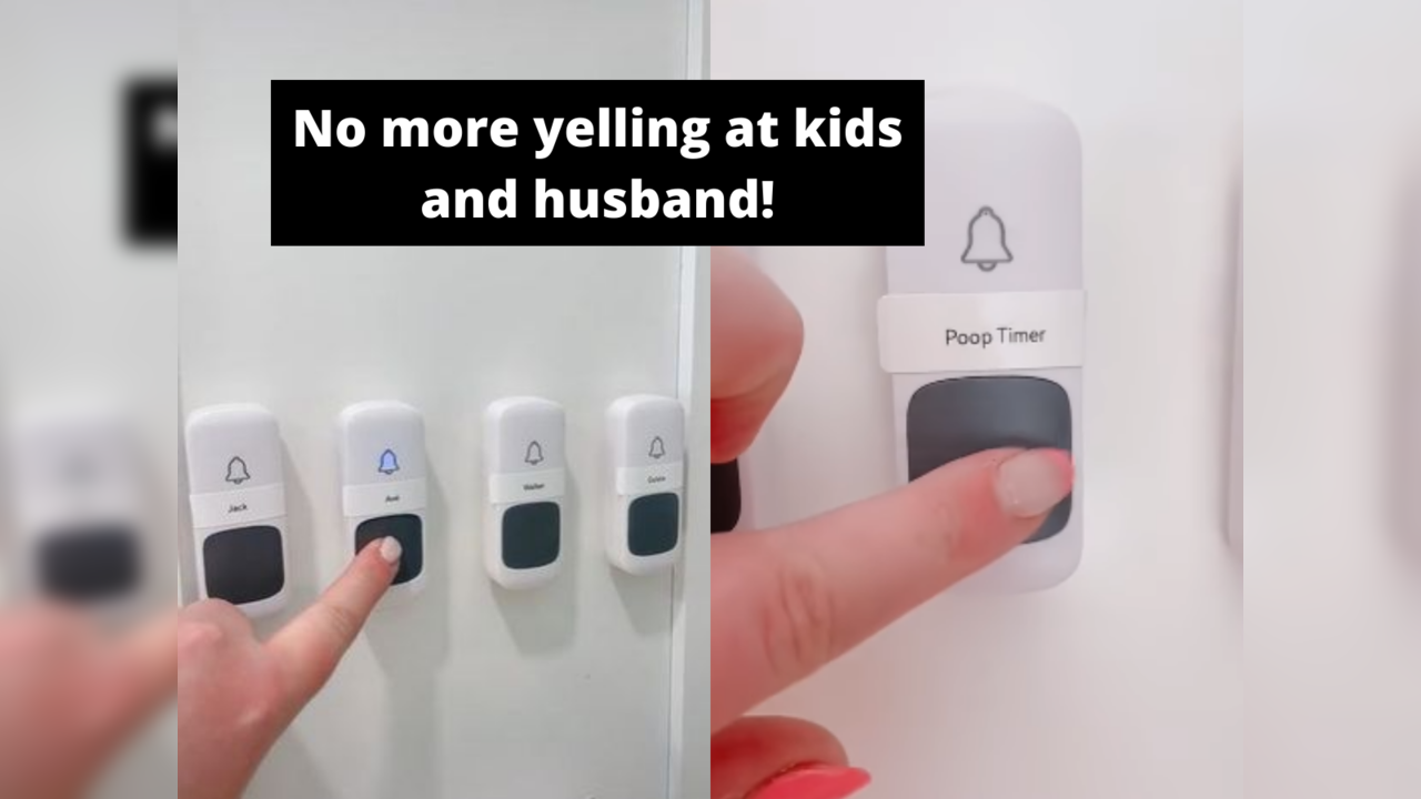 Mom installs doorbells inside house