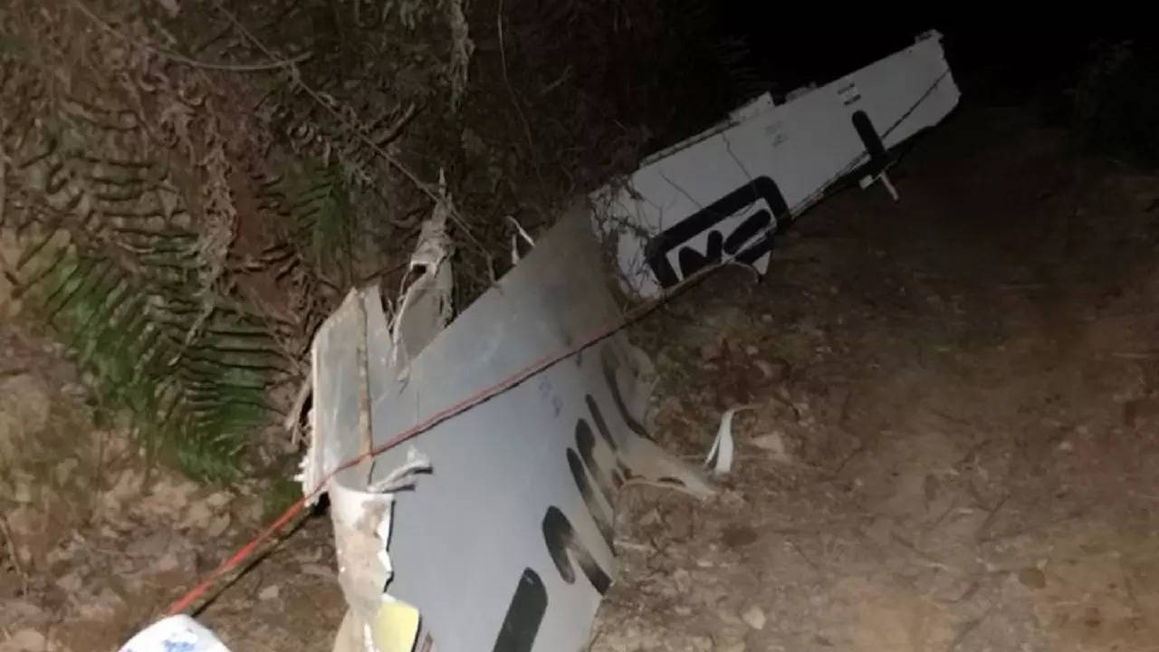 Plane debris is seen at the site where a China Eastern Airlines Boeing 737-800 plane flying from Kunming to Guangzhou crashed