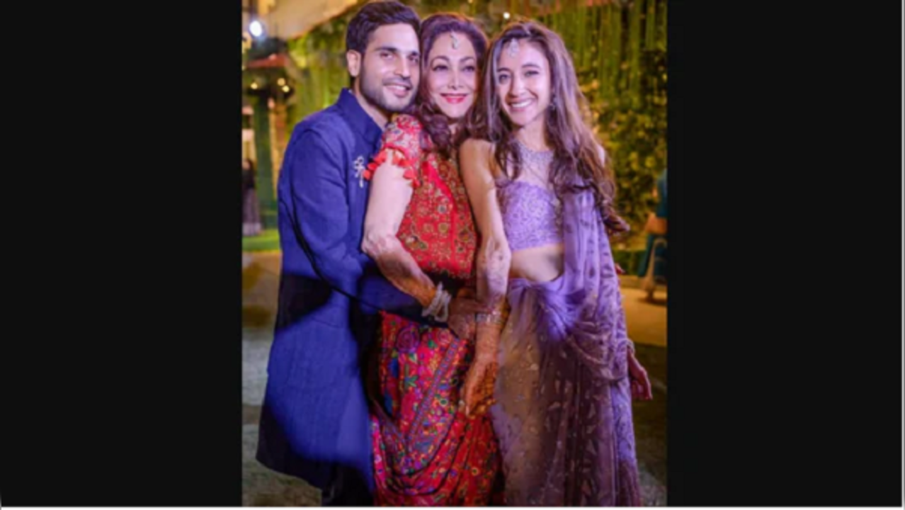 Tina Ambani with son Anmol and daughter-in-law Khrisha