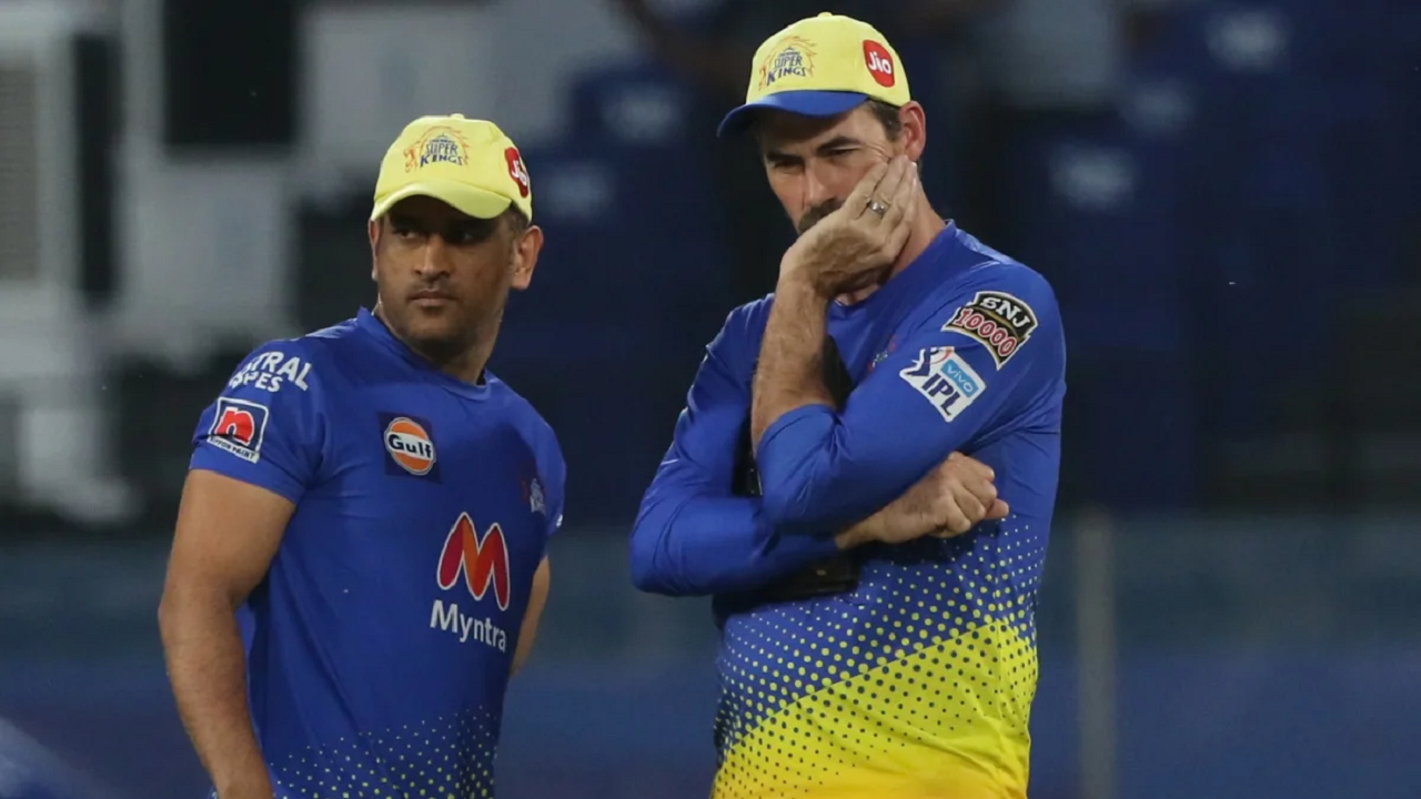 Dhoni with Fleming CSK