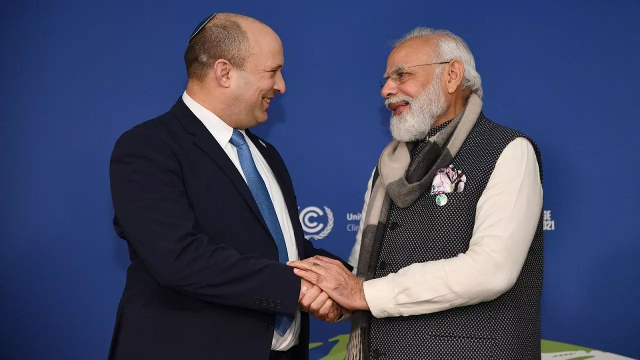 Israeli Prime Minister Naftali Bennett with Prime Minister Narendra Modi