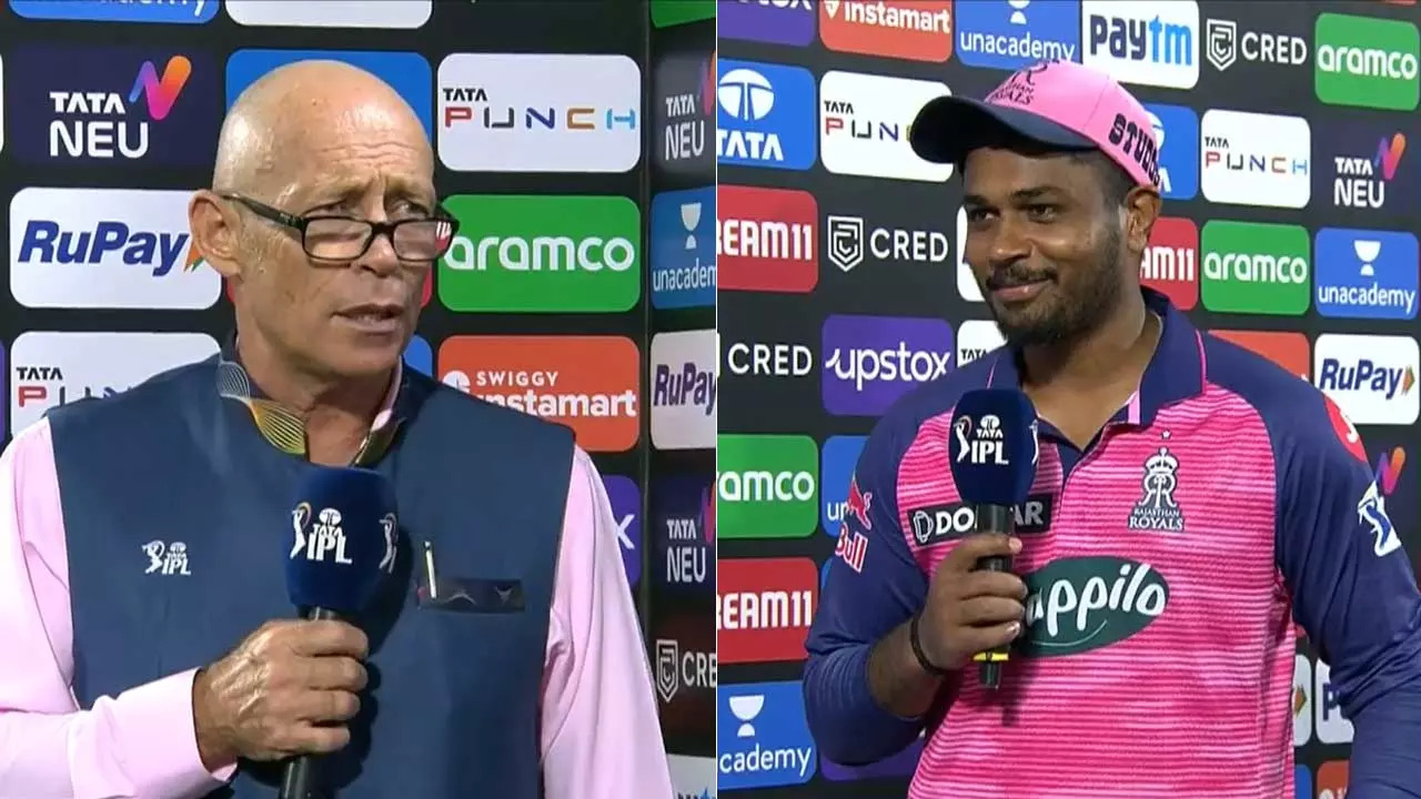 Sanju Samson gave Danny Morrison a cheeky response at the post-match presentation ceremony