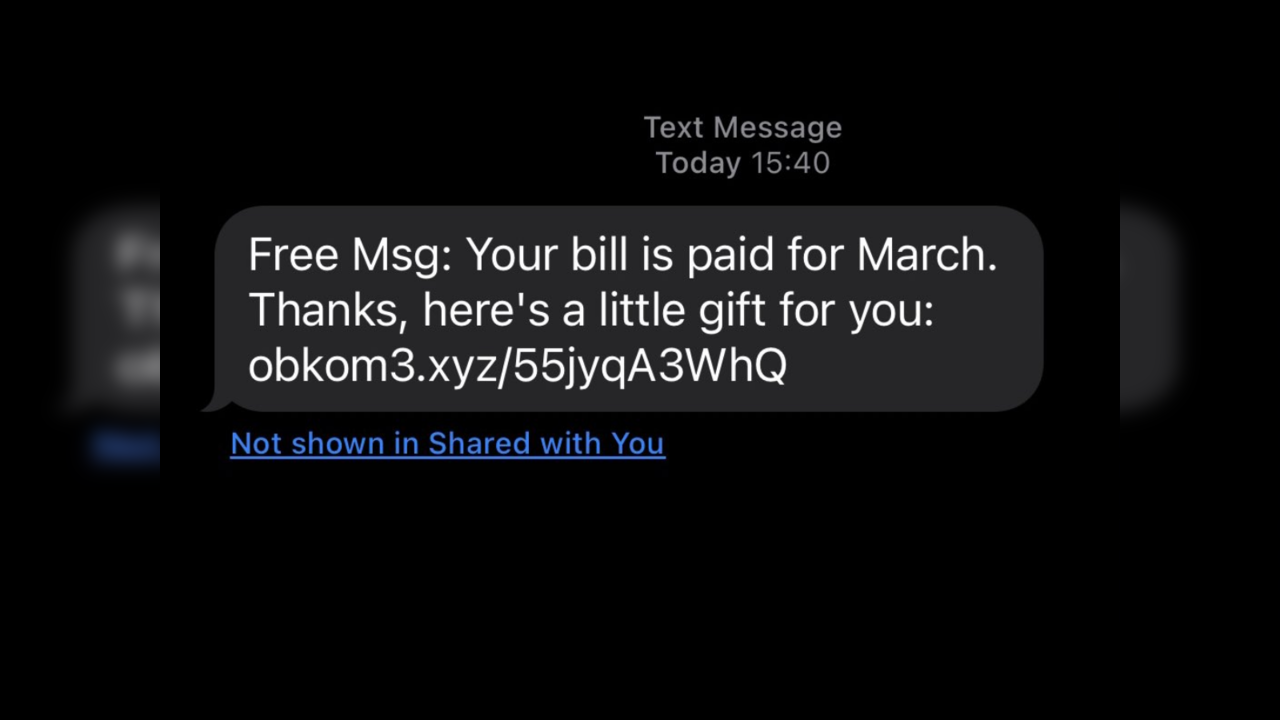 Spam text message from own phone number