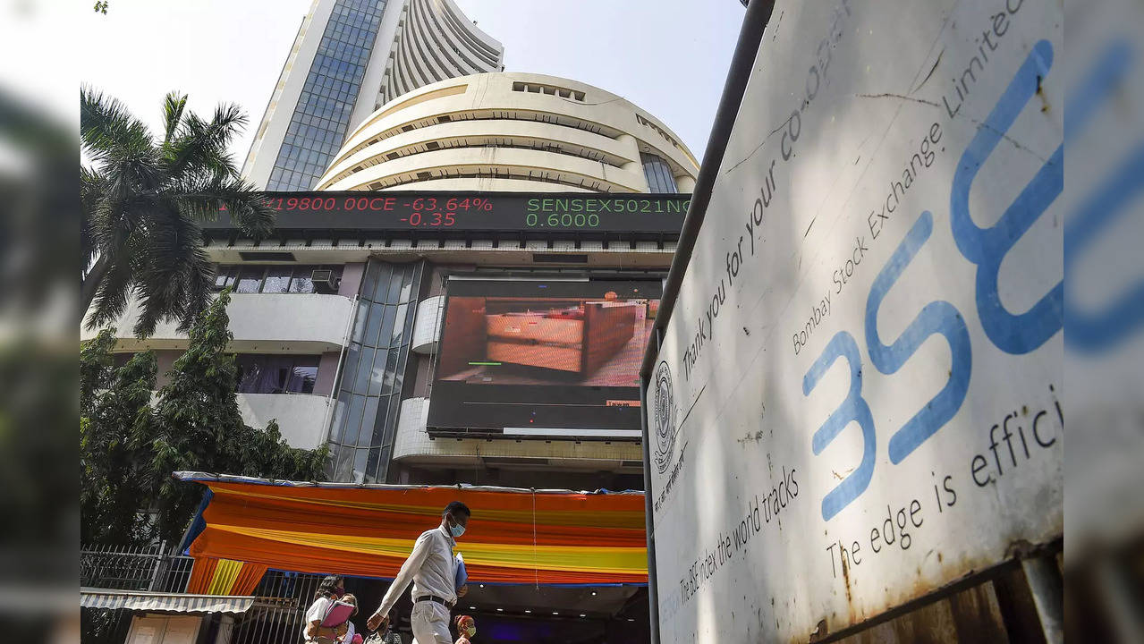 Mumbai: Pedestrians walk past the Bombay Stock Exchange (BSE) building, in Mumba...