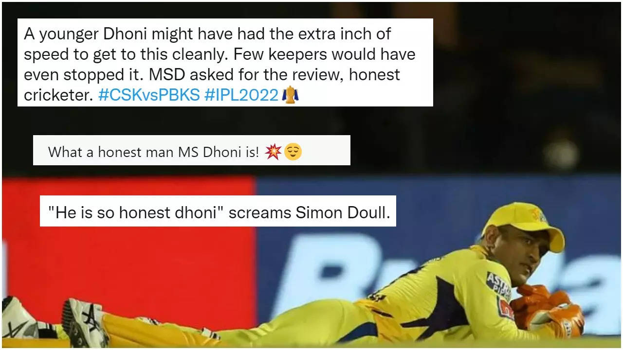 Dhoni earned plaudits for his sportsmanship in CSK's meeting with Mayank Agarwal-led Punjab Kings (PBKS) at the Indian Premier League (IPL) 2022.