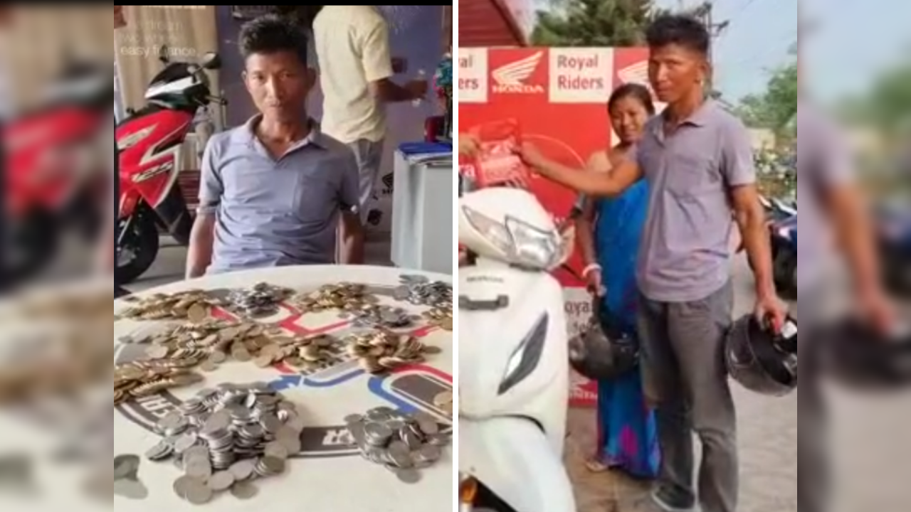 Daily wage labourer buys new scooty with only coins