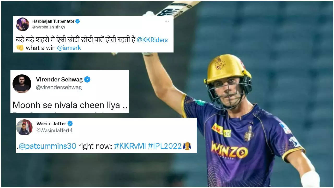 From Virender Sehwag, Harbhajan Singh to Wasim Jaffer, here's how the cricket fraternity reacted after Cummins slammed the joint-fastest half-century in the history of IPL.