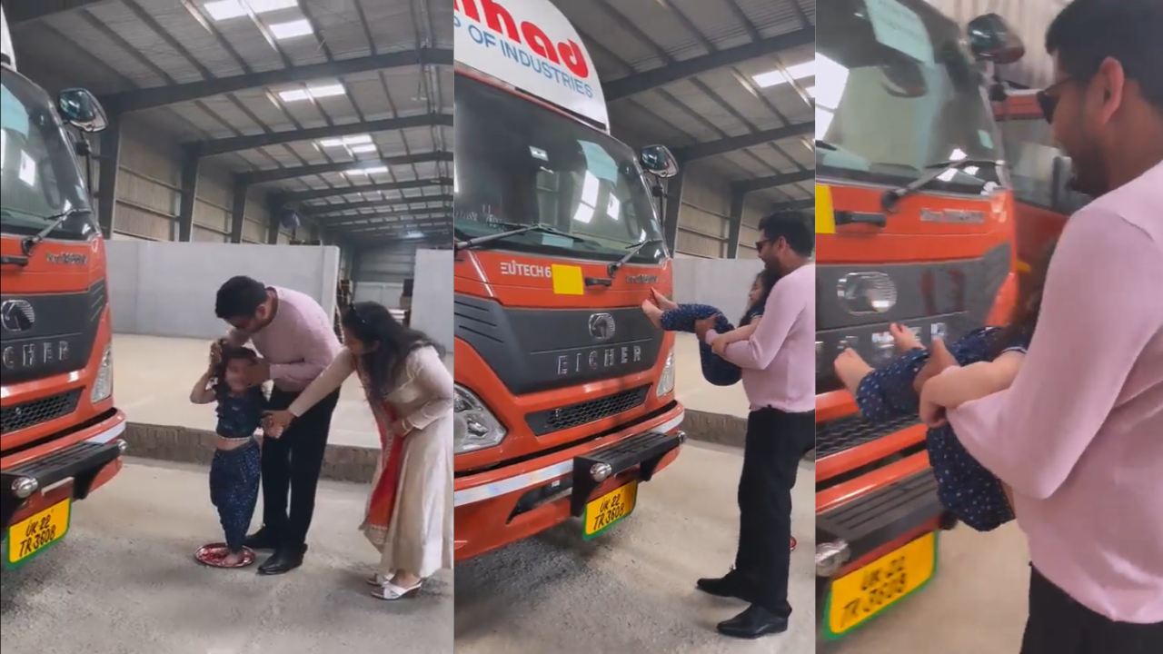 Man gets daughter's feet imprints on new trucks