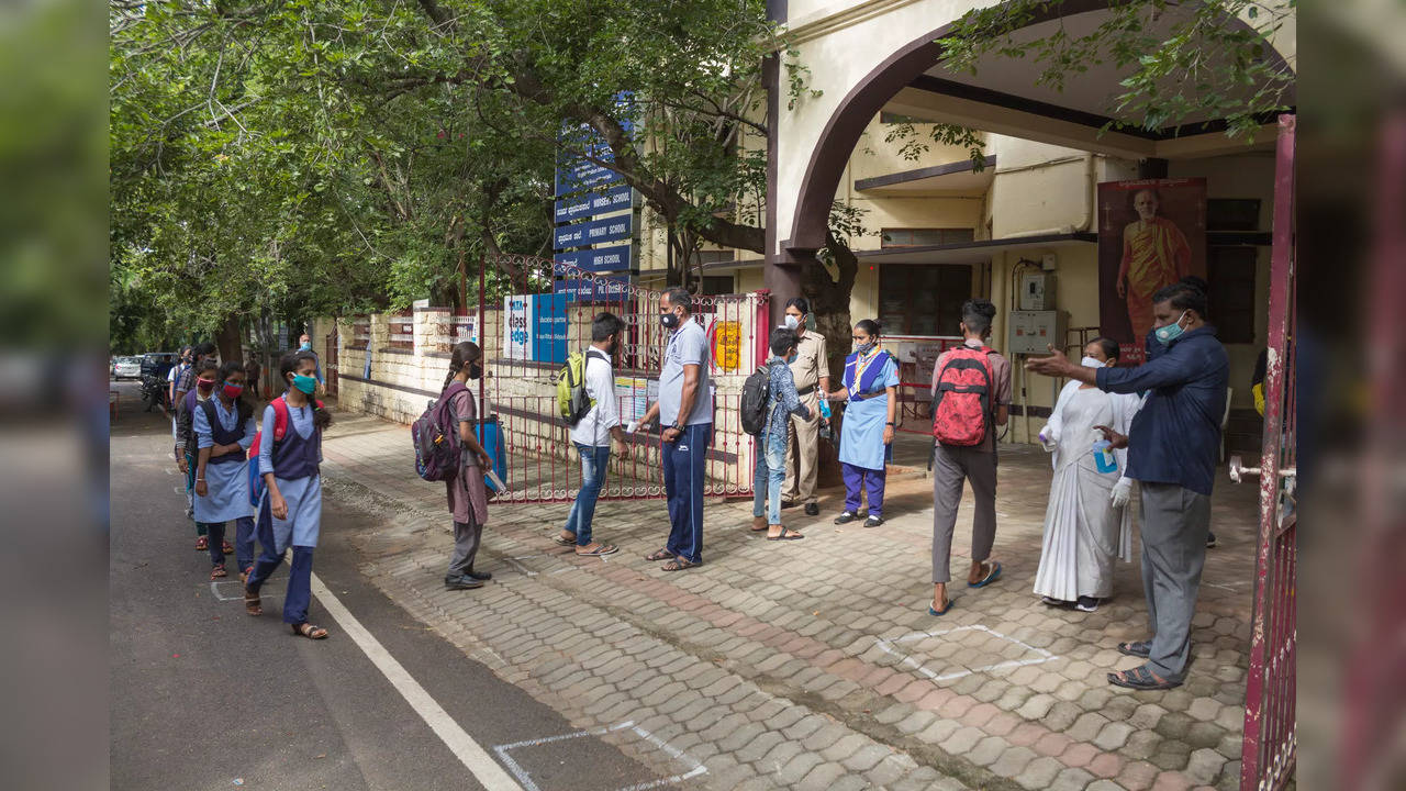 students walking