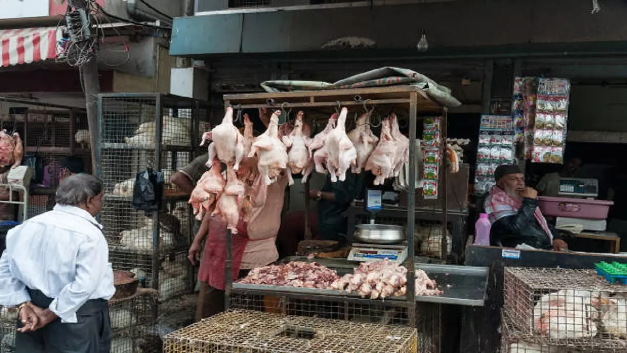 A meat shop in Russel Market, Bengaluru